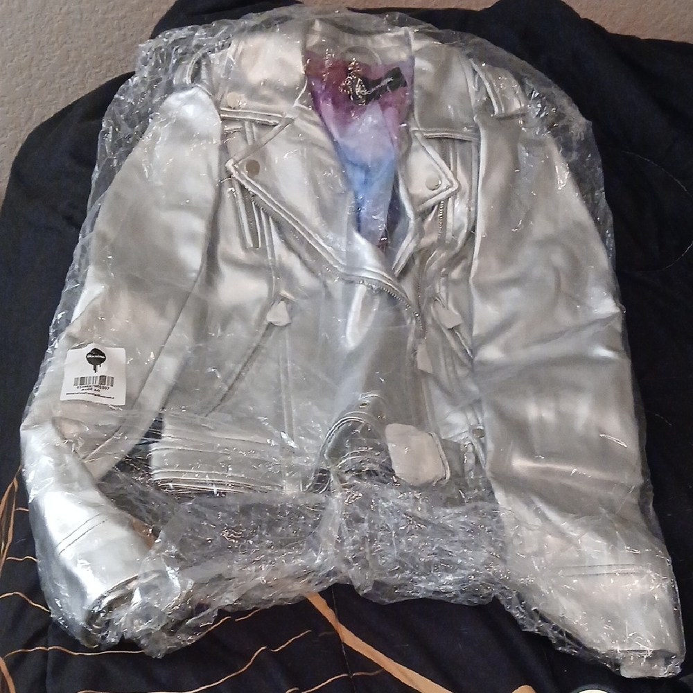 Limited Edition BlackMilk Silver Time Traveler Moto Jacket